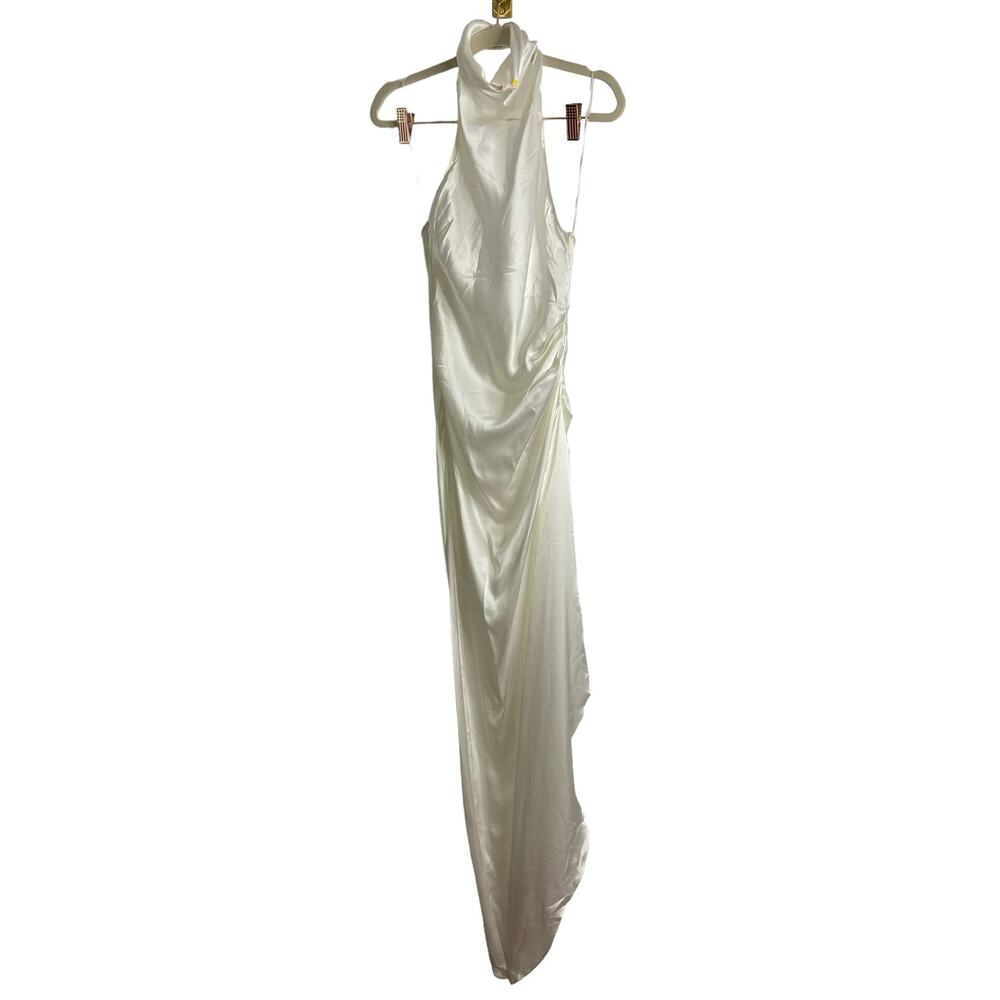 Amanda Uprichard Samba Gown 100% Silk Halter Bridal Formal Party Wedding Prom S - Picture 3 of 10